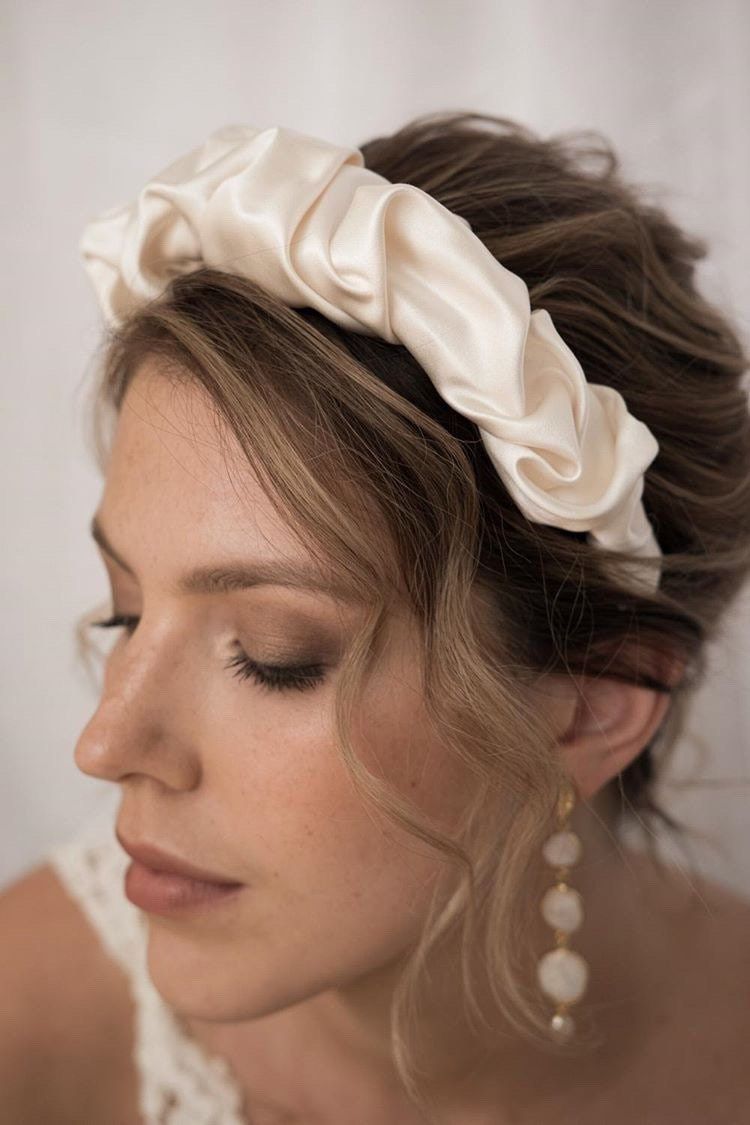 Bridal Headband _ Ivory Scrunchie Headband _ Wedding Headband _ Bridal Accessories _ Modern Bride _ Gift For Her _ Cream Hairband